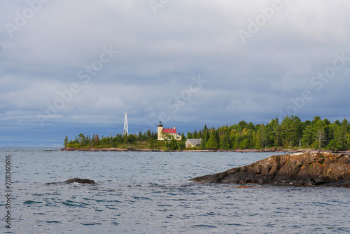 lighthouse on the coast photo