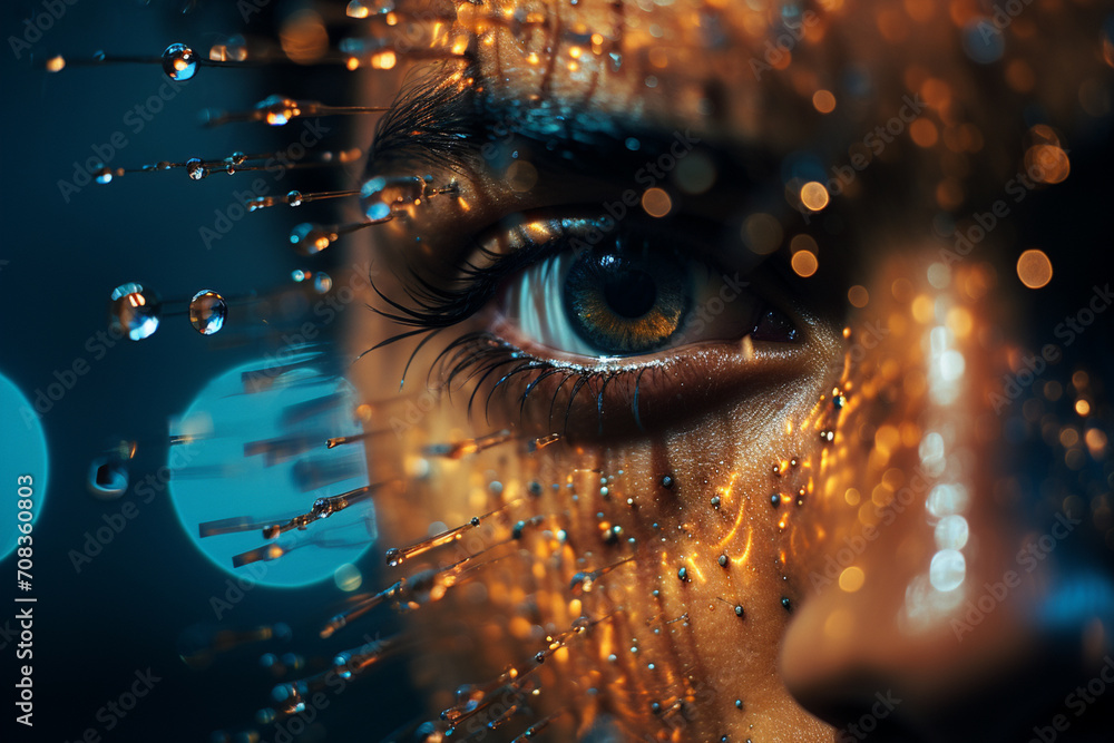 A person with an inner universe, reflecting the concept of macrocosm within microcosm. A person with an inner universe, reflecting the concept of macrocosm within microcosm.