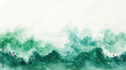 green watercolor  background, abstract green  Watercolour painting soft textured,green  Wave pattern watercolor © Planetz
