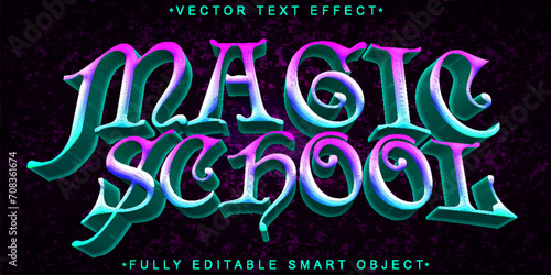 Cartoon Magic School Vector Fully Editable Smart Object Text Effect