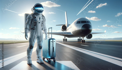 Astronaut with Suitcase Ready for Takeoff: The Ultimate Journey from Runway to Orbit