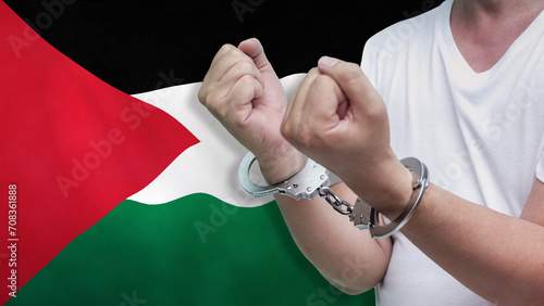 Obraz na plátně A man getting under arrest in Palestine