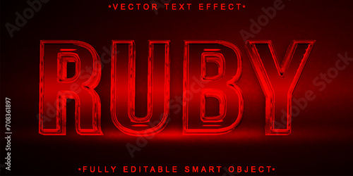Red Luxury Shiny Ruby Vector Fully Editable Smart Object Text Effect