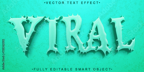 Turquoise Cartoon Viral Vector Fully Editable Smart Object Text Effect