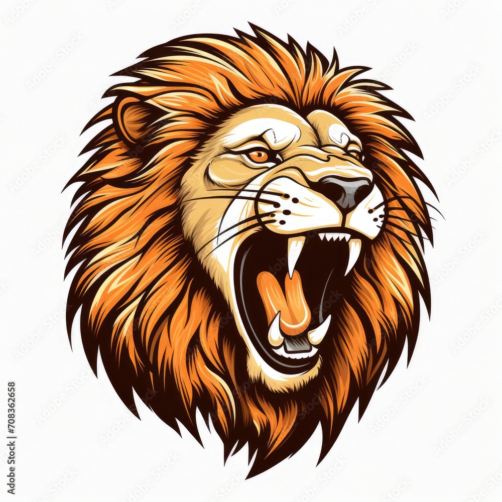 roaring lion head mascot