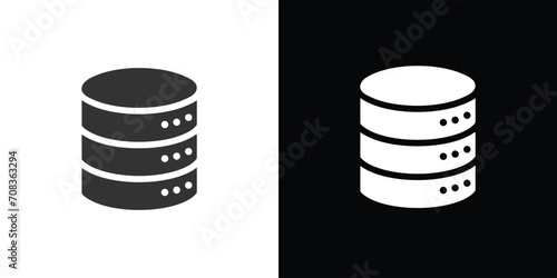 Data server icon on black and white 