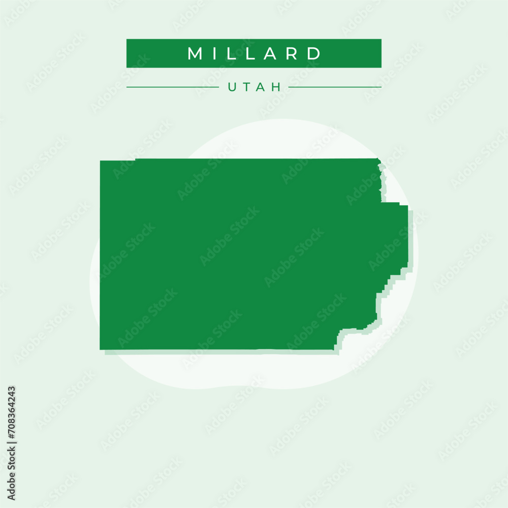 Fototapeta premium Vector illustration vector of Millard map Utah
