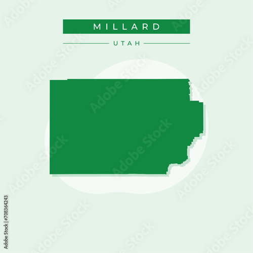 Vector illustration vector of Millard map Utah photo