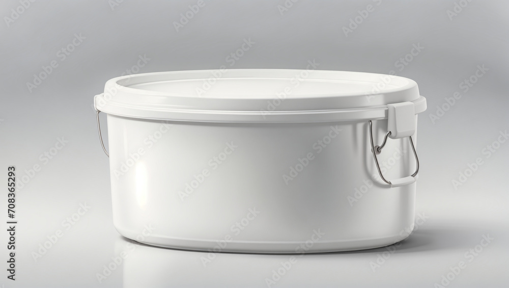 White plastic container on a light background. generative AI White plastic container on a light background. generative AI