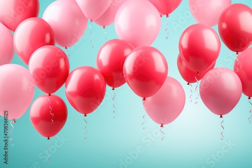 Happy birhtday greeting banner design  flying helium air balloons  festive celebration background