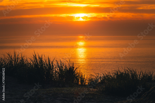 Sonnenuntergang am Ostseestrand Sellin auf der Insel R  gen in Mecklenburg-Vorpommern