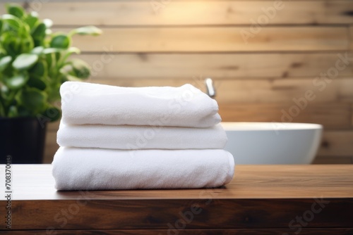 white clean towels on the table