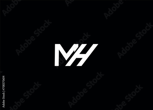 MH modern logo design and initial logo