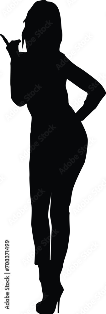Woman silhouette pose full body illustration in vector Woman silhouette pose full body illustration in vector