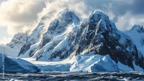 Wallpaper Mural Antarctic wilderness, pastel sky, chilling winds, crystalline snow, photorealistic Generative AI Torontodigital.ca