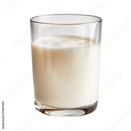 Glass of milk isolated on white background. Clipping path included