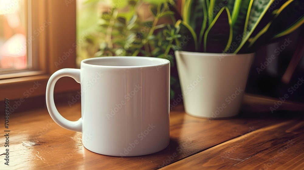 coffee mug mockup with space for personalized text or designs. generative AI coffee mug mockup with space for personalized text or designs. generative AI