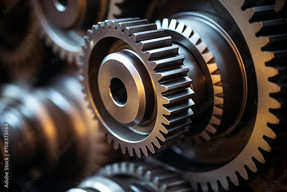 Fototapeta premium Close up iindustrial cogwheel