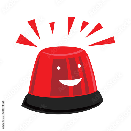 flat siren vector illustration. red emergency lamp sign and symbol. photo