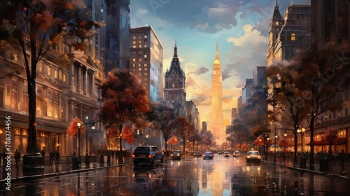 Fifth Avenue, New York City, USA Generative AI © vadosloginov