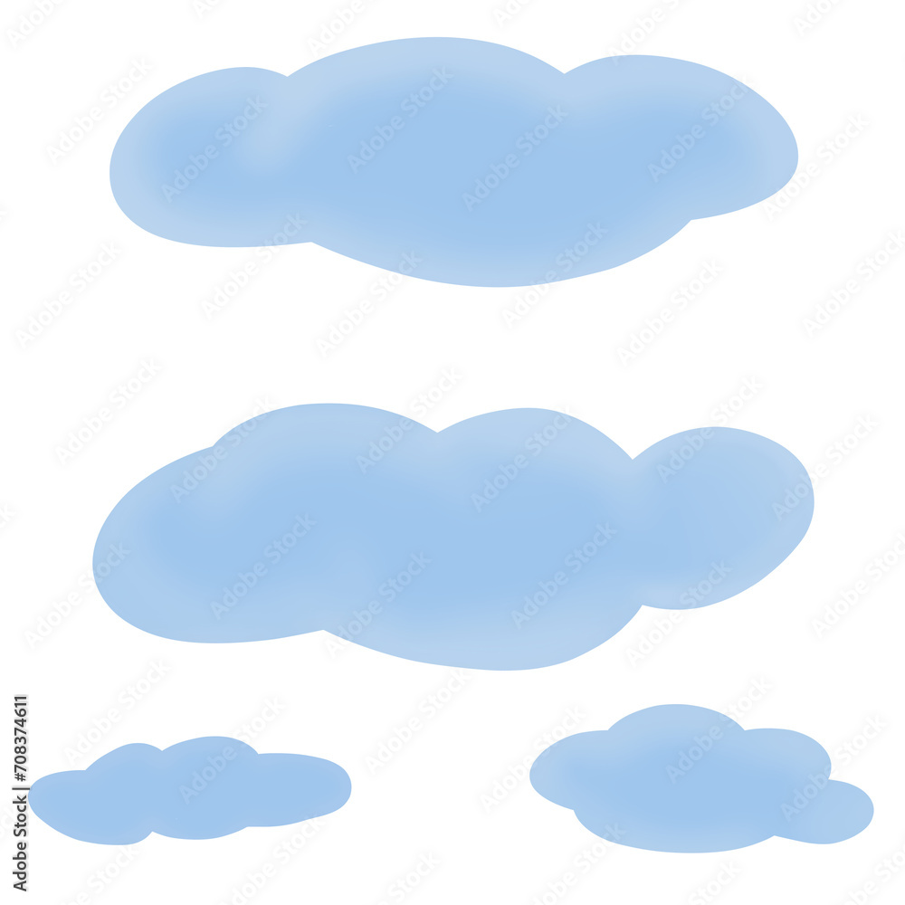 Clouds doodle weather illustration with blue and white colors that can be use for social media, sticker, wallpaper, e.t.c Clouds doodle weather illustration with blue and white colors that can be use for social media, sticker, wallpaper, e.t.c