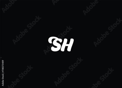 Logo Monogram Slash concept with Modern designs template letter SH