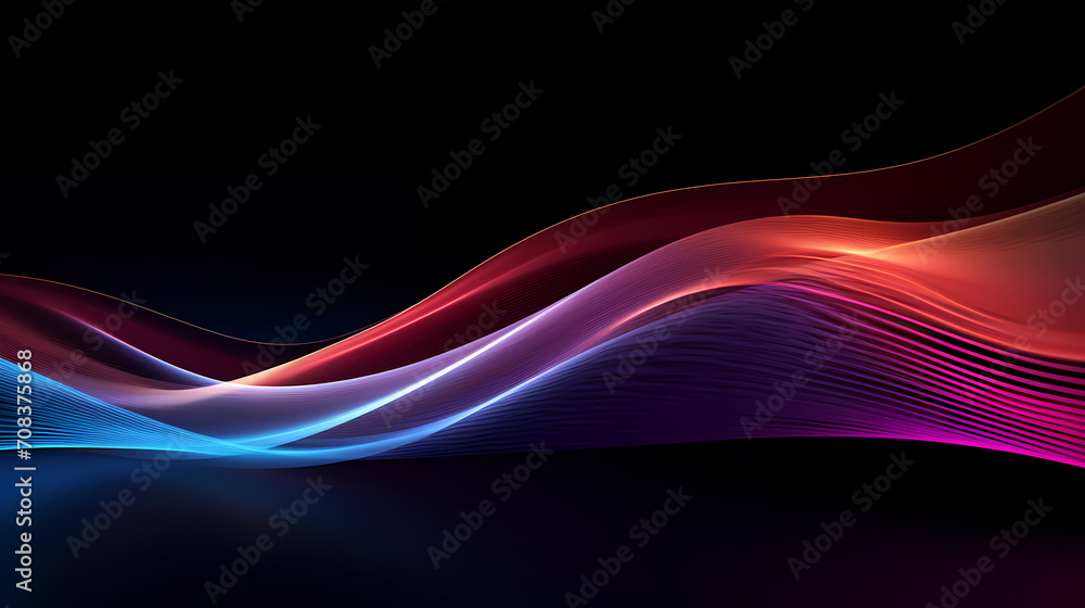 Fototapeta premium Abstract geometric background, technological lines background and light effects, 3D rendering