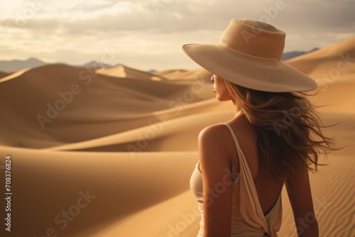Portrait of a woman in a desert