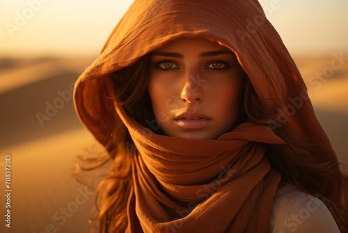 Portrait of a woman in a desert