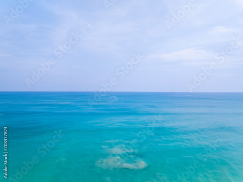 Tropical sea beach landscape blue sky white clouds background,Summer sea beach background © panya99