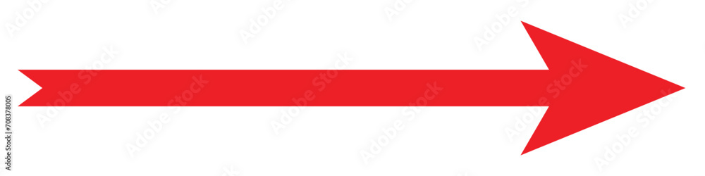 Arrow Long Icon Red | Arrows | Infographic Illustration | Direction Symbol | Pointer Logo | Up Sign | Isolated |