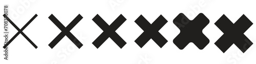 Cross Icon Black | Crosses | Cancel Symbol | Wrong Illustration | Logo | X Sign | Isolated | Variations