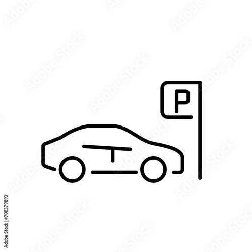 Rental car parking spot. Pixel perfect, editable stroke icon
