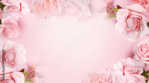 Pink rose flower composition background, decorative flower background pattern, floral border background