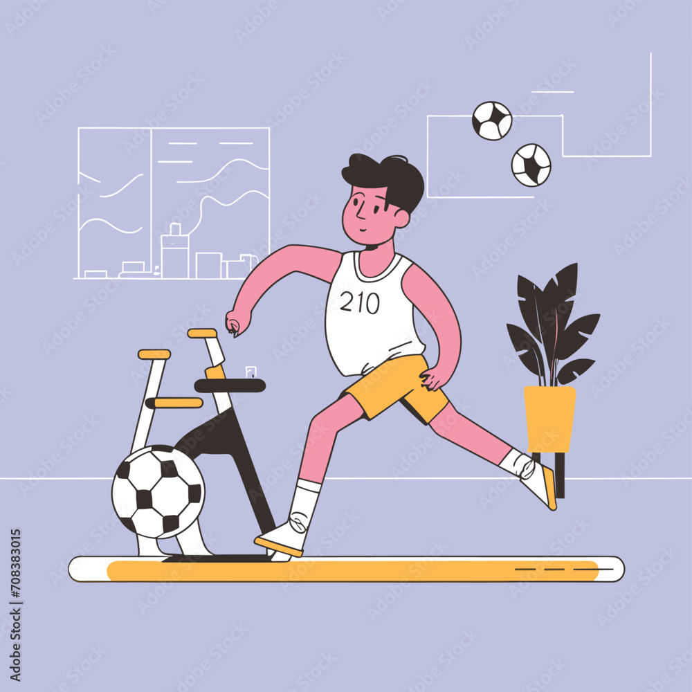 Fototapeta premium vector illustration hires with eps collection for Various sports, sports activities and physical education . 