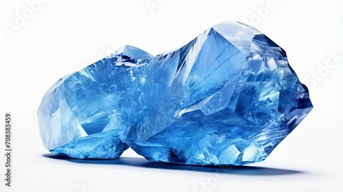 blue crystal isolated on a white background 3d render photo