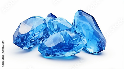 luxury blue crystal isolated on a white background 3d render
