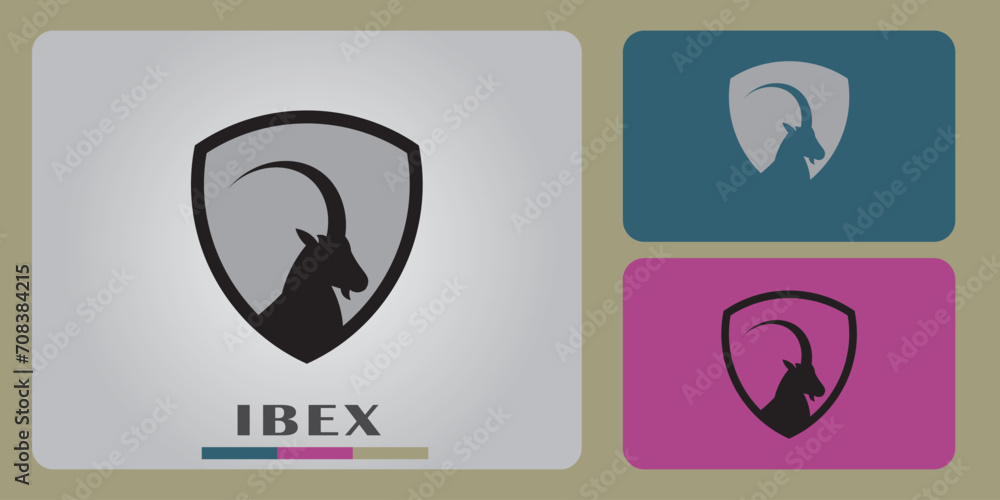 Mountain goat ibex icon,ibex logo design