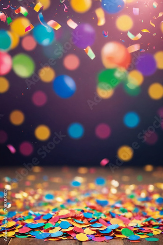 Confetti and party bokeh background