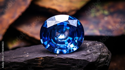 natural blue sapphire gemstone photo