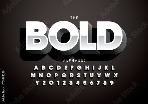 Vector of stylized modern font and alphabet
