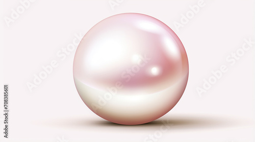 soft pink pearl on white background