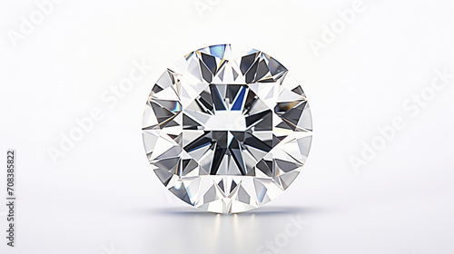 real loose brilliant round diamond side view on white background