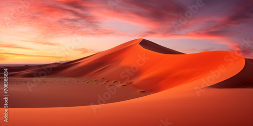 Beautiful sunset dunes Namib desert  AI Generative.