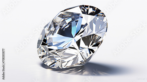 real loose brilliant round diamond side view on white background