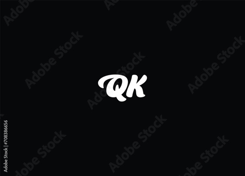 Logo Monogram Slash concept with Modern designs template letter QK photo