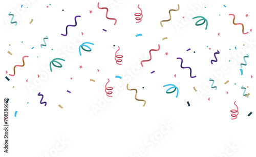 Vector confetti. confetti fall transparent background. Multicolored confetti png. holiday, birthday.