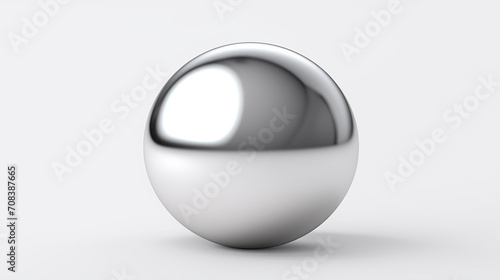 chrome steel ball realistic isolated on white background
