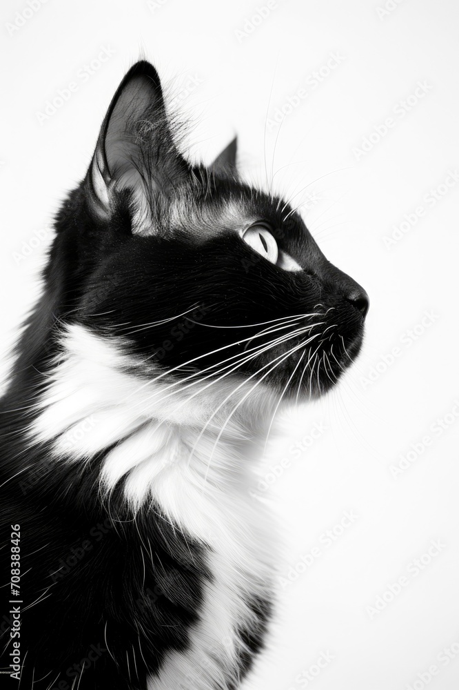 A Cat, Black white picture, generative ai