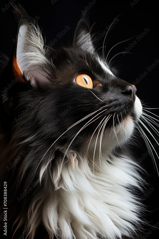 A Cat, Black white picture, generative ai A Cat, Black white picture, generative ai